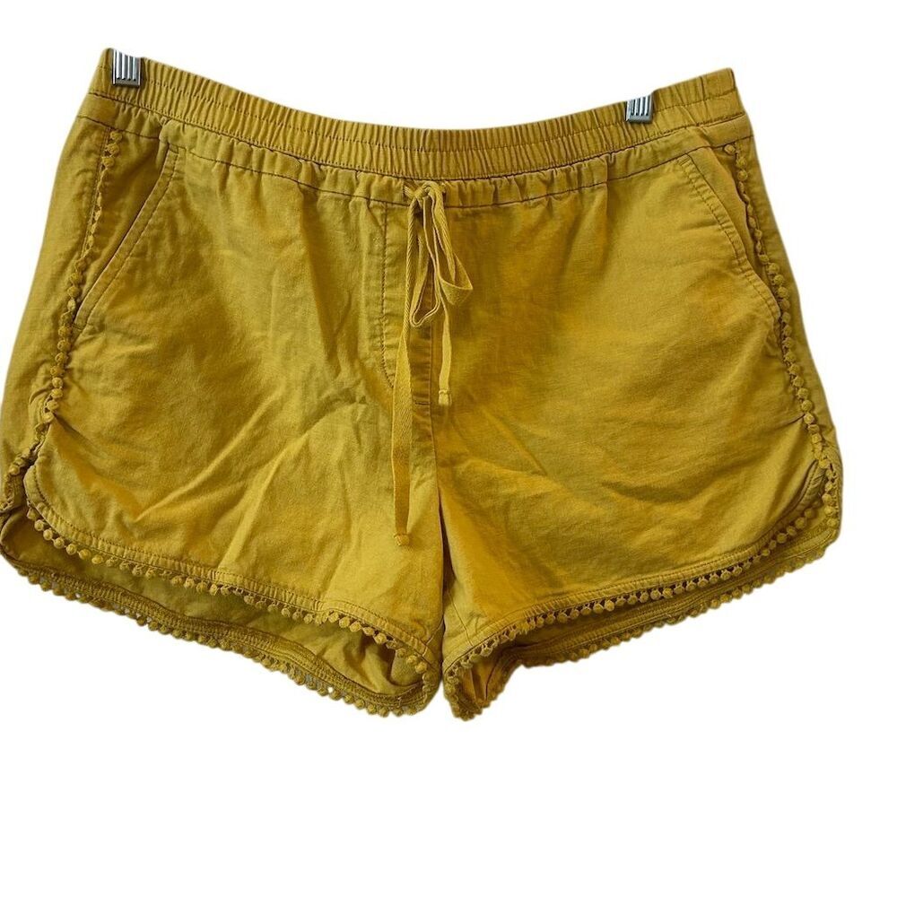 LOFT‎ Women's Yellow Running Shorts Size L High Rise Casual